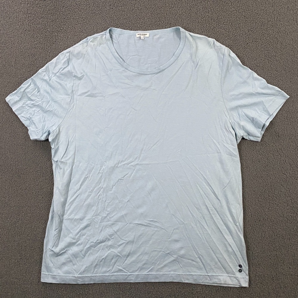 Ron Dorff T-Shirt Mens 2XL Short Sleeve Crewneck Cotton Lightweight‎ Blue